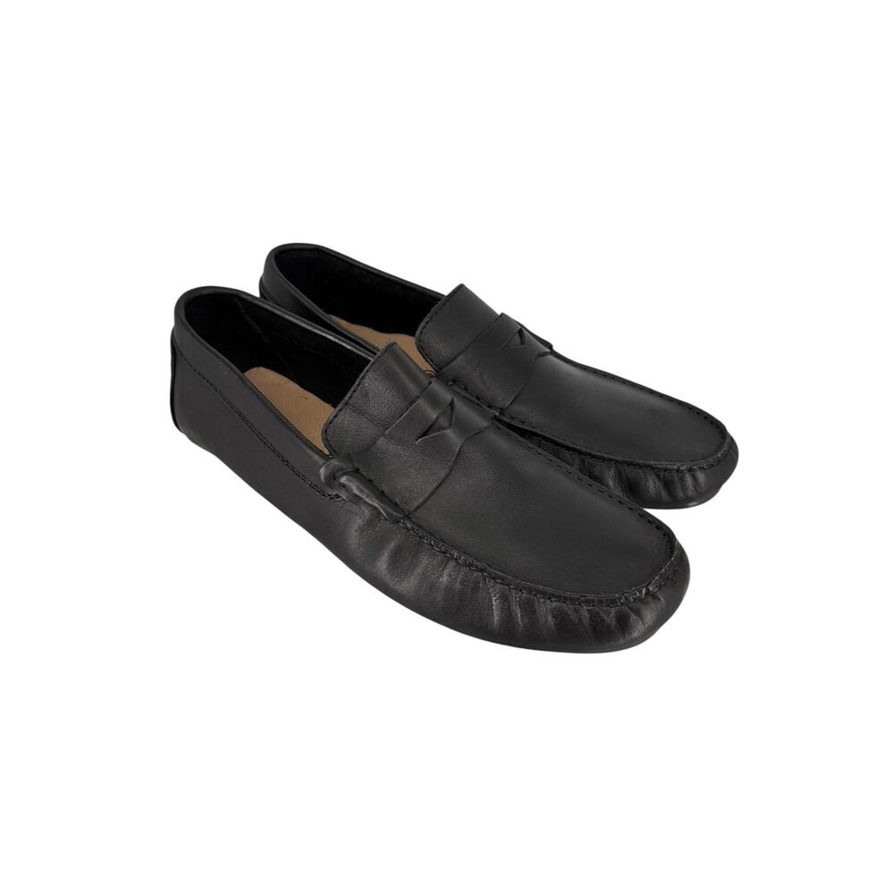 Enzo Tesoti Mens Driving Mocs Loafers 13 Black Leather Old Money Preppy Slip On